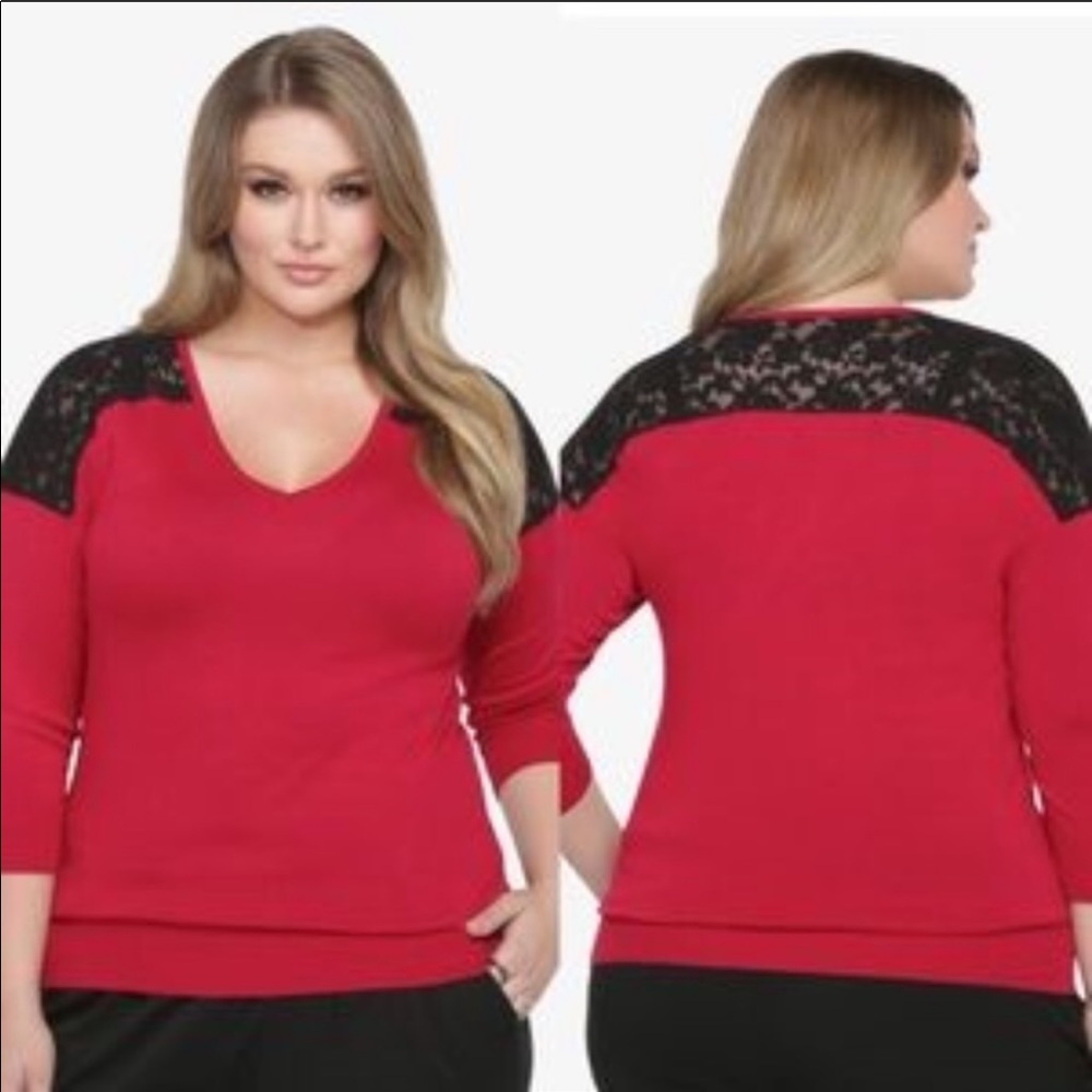 Torrid Lace Inset Pullover